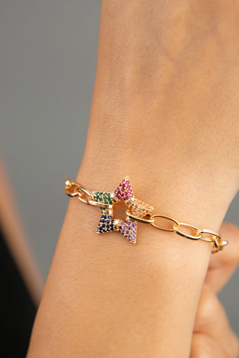 Heliophilia Silver Pulsera de Metal Dorada con Circón CBL9342